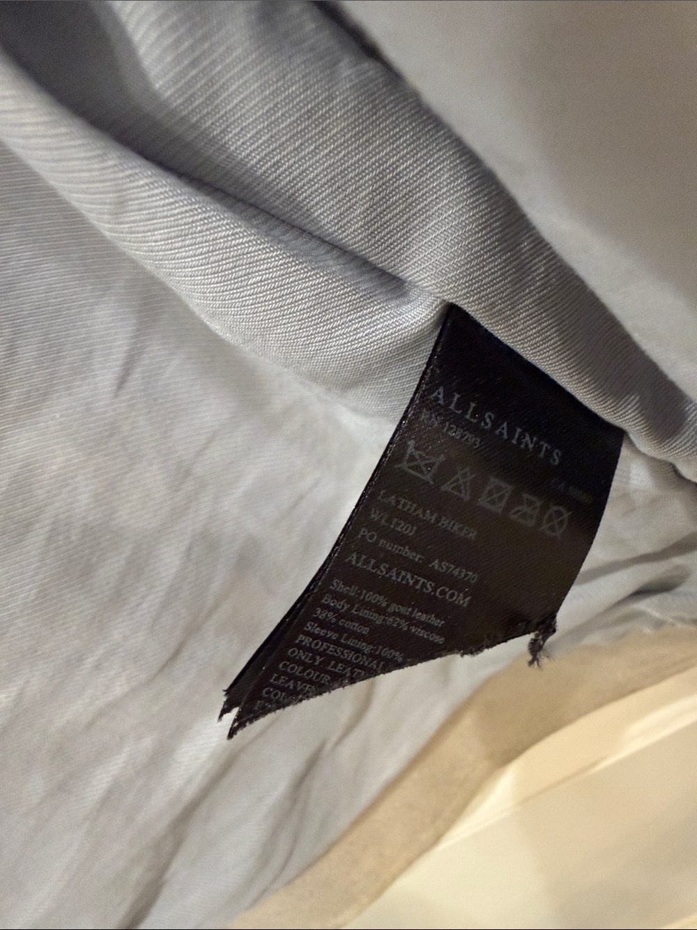 ALL SAINTS Suede Biker Jacket - Light Gray - Picture 10 of 11